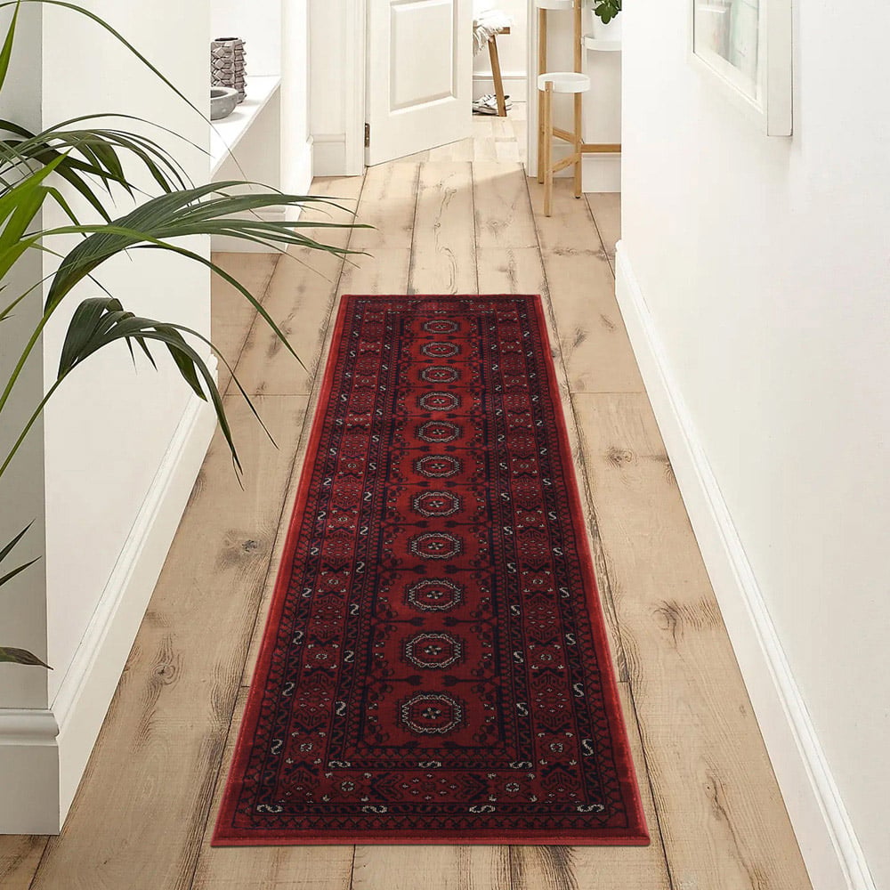 Desire Rugs Yasmin Red Traditional Bukhara Oriental Style Rug 60 x 220cm Image 2