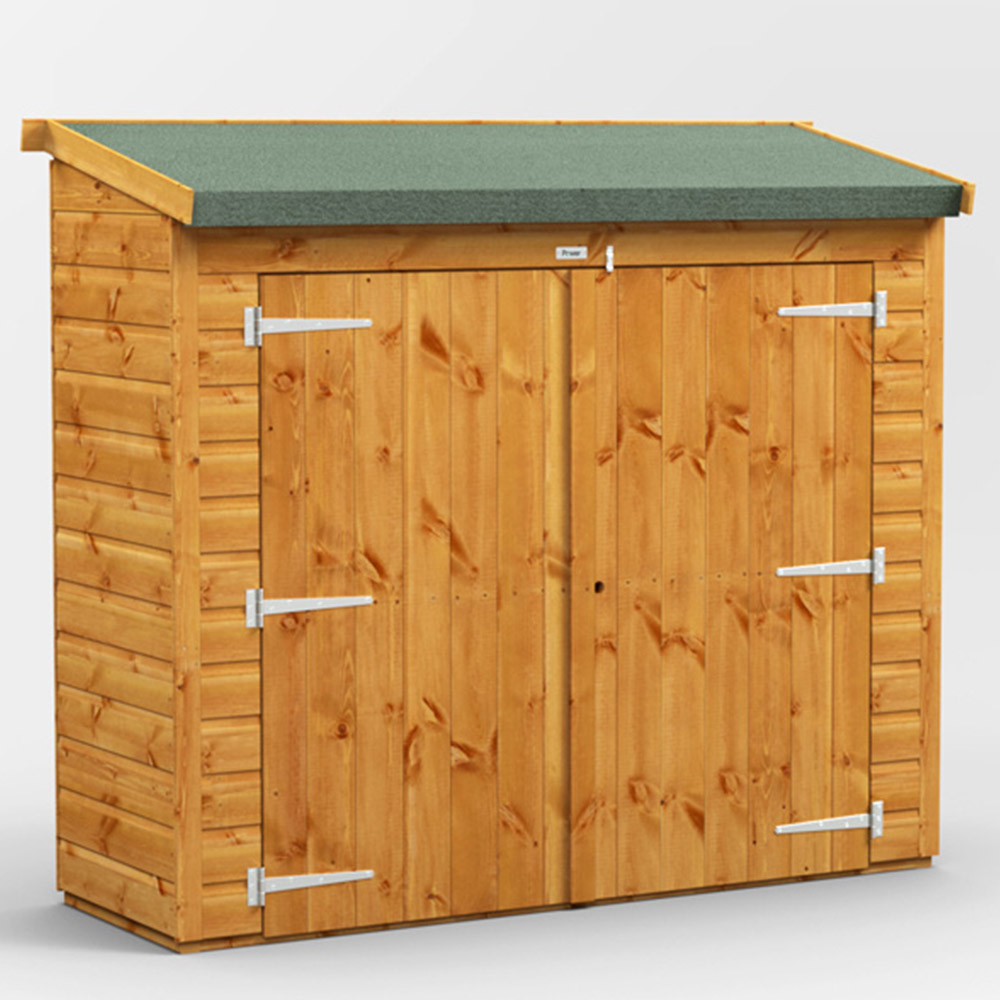 Power Sheds 6 x 2ft Double Door Pent Bike Shed Image 3
