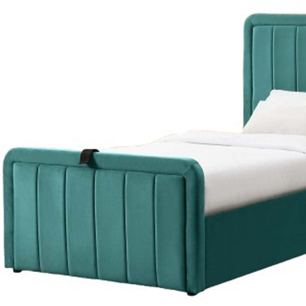 Comfy Living Single Green Brushed Velvet Ottoman Bed Frame Image 3