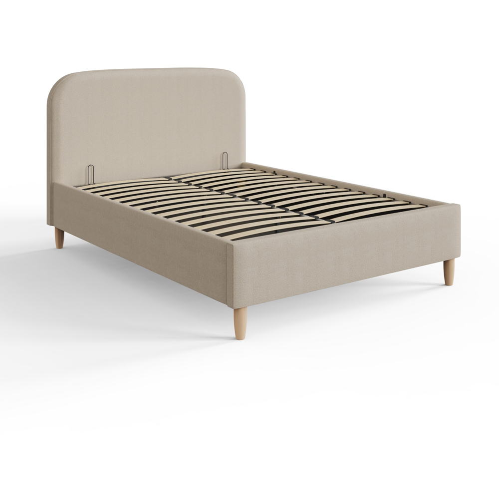 GFW Florence Boucle Double Natural Stone Brown Ottoman Bed Image 3