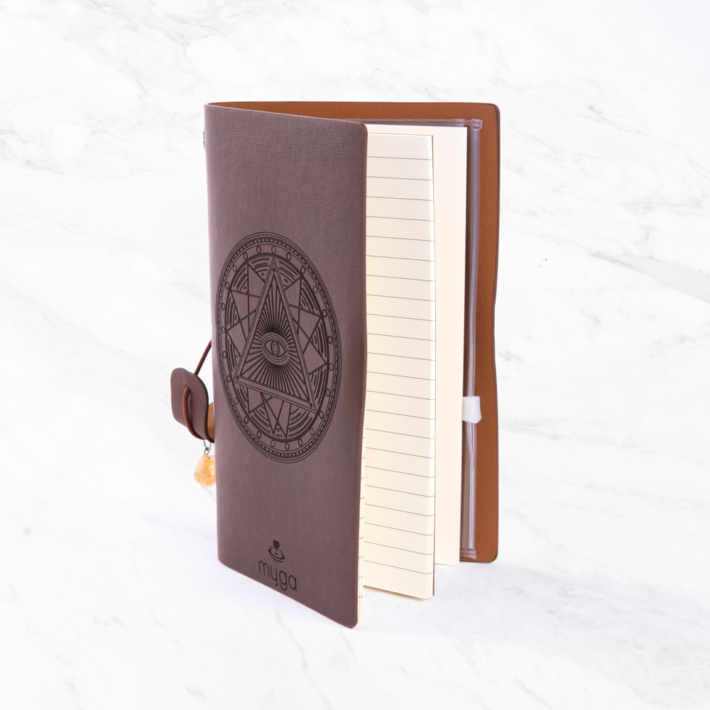Myga Red Brown Tarot Eye Pattern Crystal Notebook Image 2