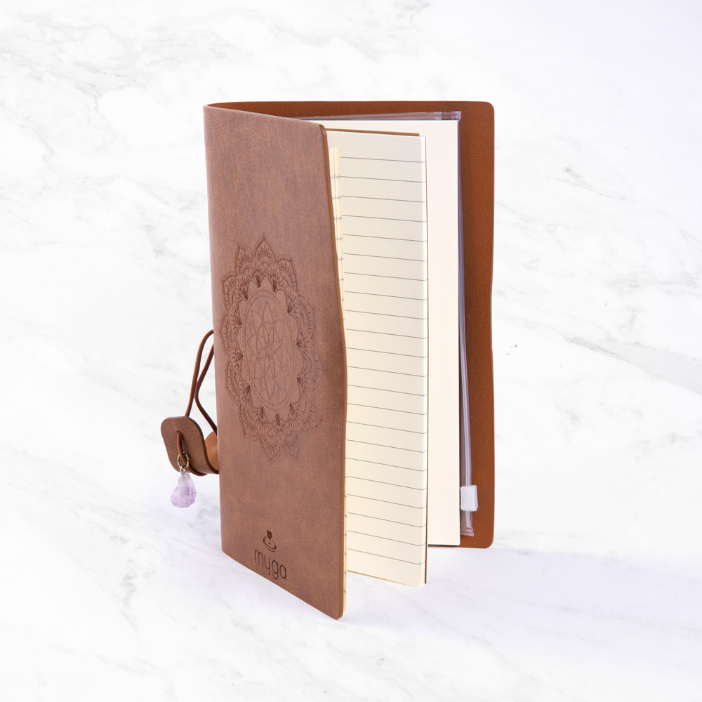 Myga Light Brown Magic Mandala Crystal Notebook Image 2