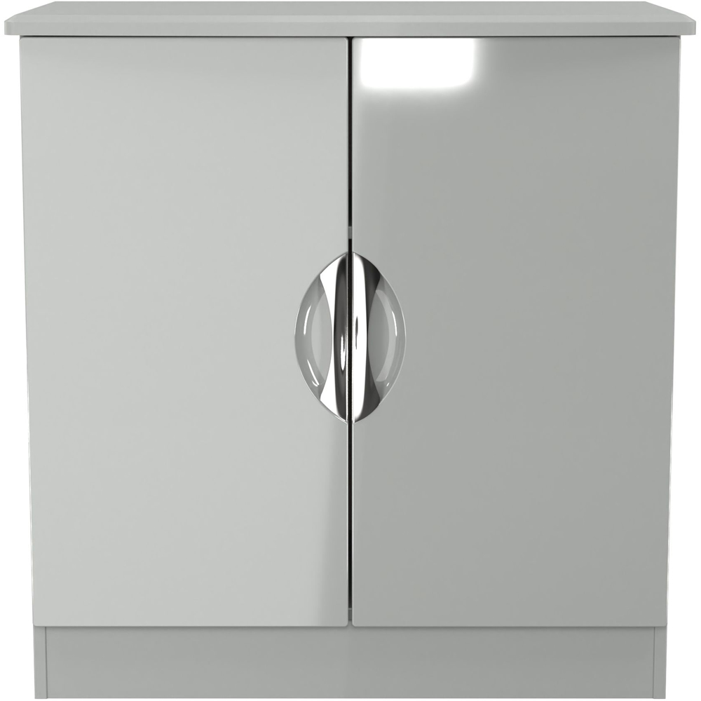Crowndale Camden 2 Door Grey Gloss and Dusk Grey Storage Cabinet Ready Assembled Image 2
