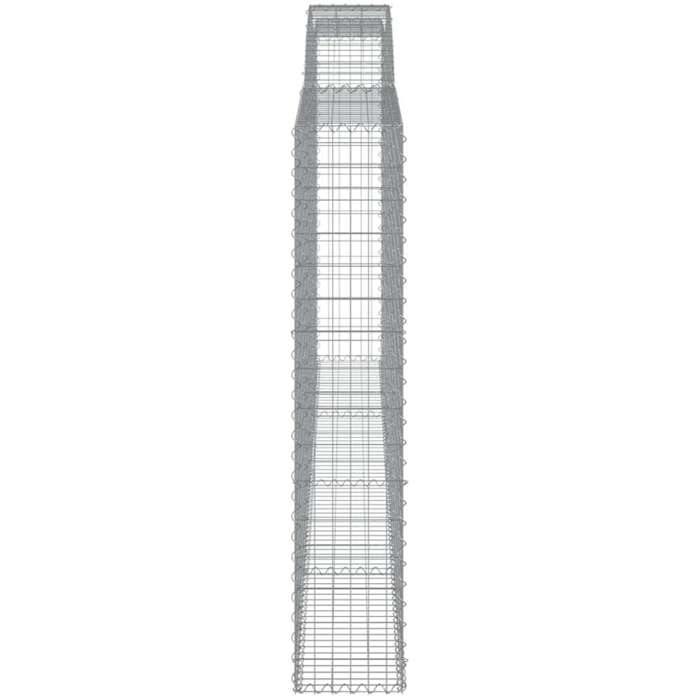 vidaXL Silver Galvanised Iron Arched Gabion Basket 400 x 30 x 160/180cm Image 3