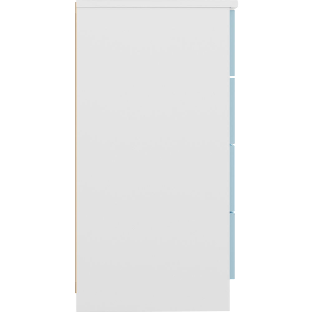 Seconique Denver 4 Drawer White and Blue Gloss Storage Chest Image 6