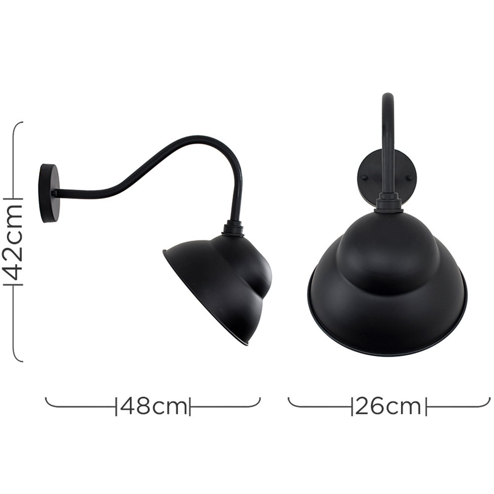 ValueLights Porter Black Warm White Bulb Wall Lantern Image 7