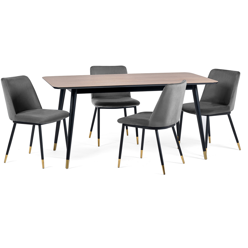 Julian Bowen Delaunay Set of 2 Grey Dining Chair Image 7
