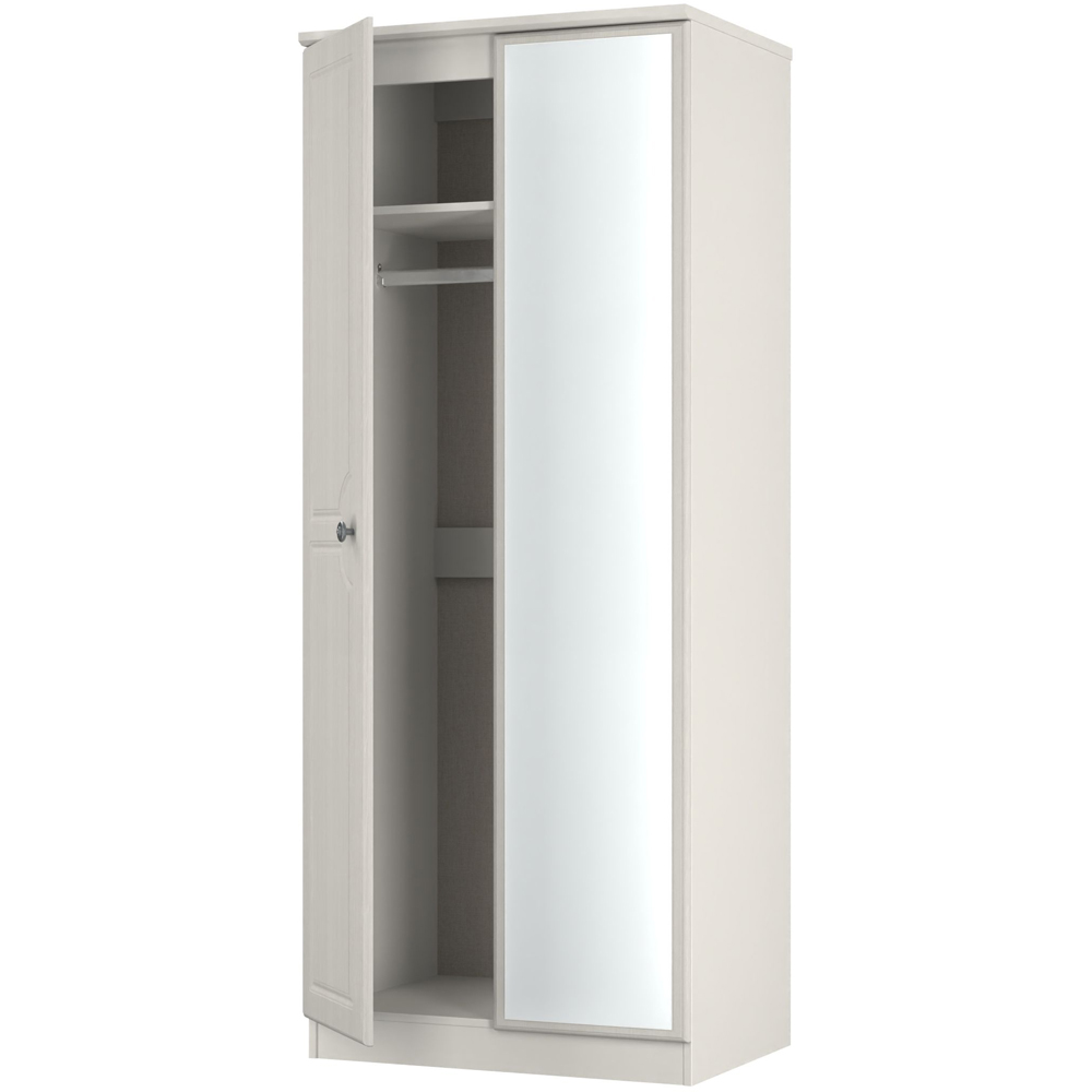 Crowndale Pembroke 2 Door Grey Ash Mirror Wardrobe Ready Assembled Image 6