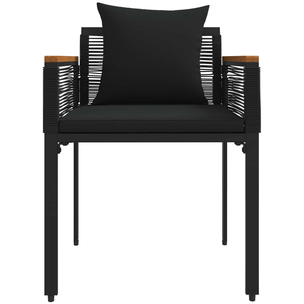 vidaXL 4 Seater Poly Rattan Garden Bistro Set with Cushion Black Image 8