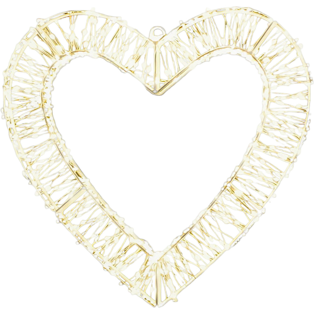 Xmas Haus Warm White LED Heart Shape Wreath 40cm Image 1