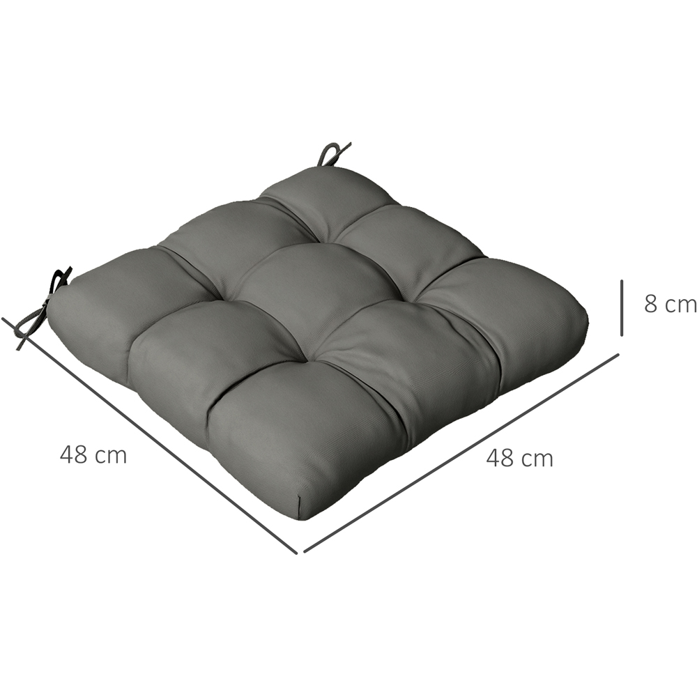 Outsunny Charcoal Grey Seat Replacement Cushion 48 x 48cm 4 Pack Image 7