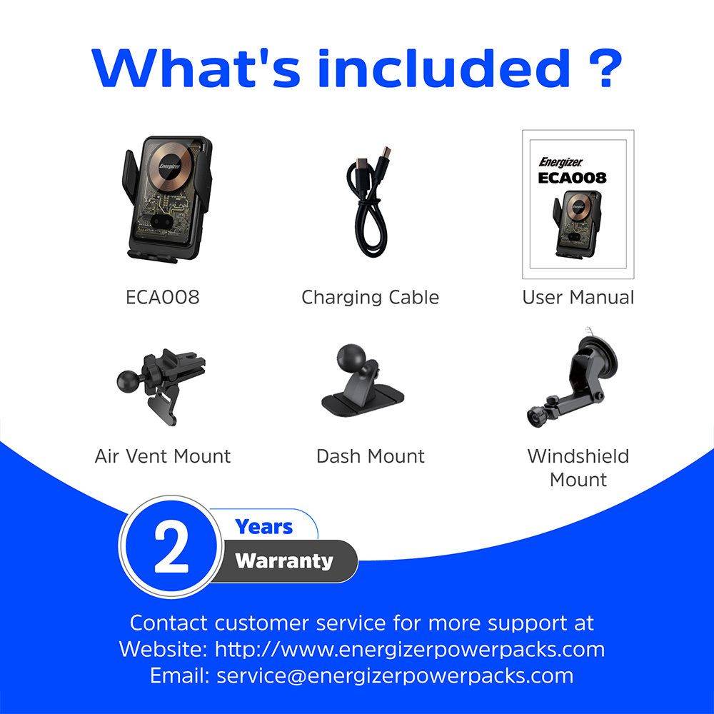 Energizer Black In-Car Magnetic QI Wireless iPhone and Android Charger Image 8