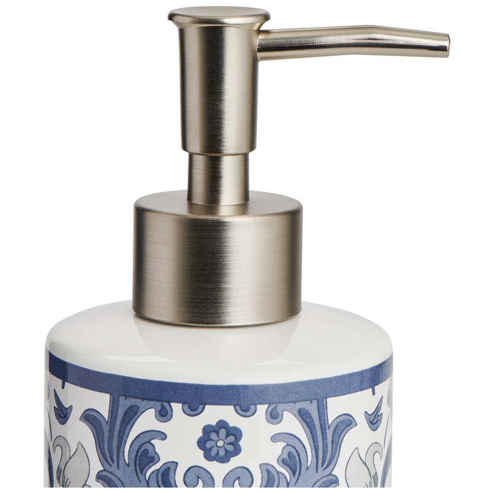 Wilko Blue Floral Soap Dispenser Wilko