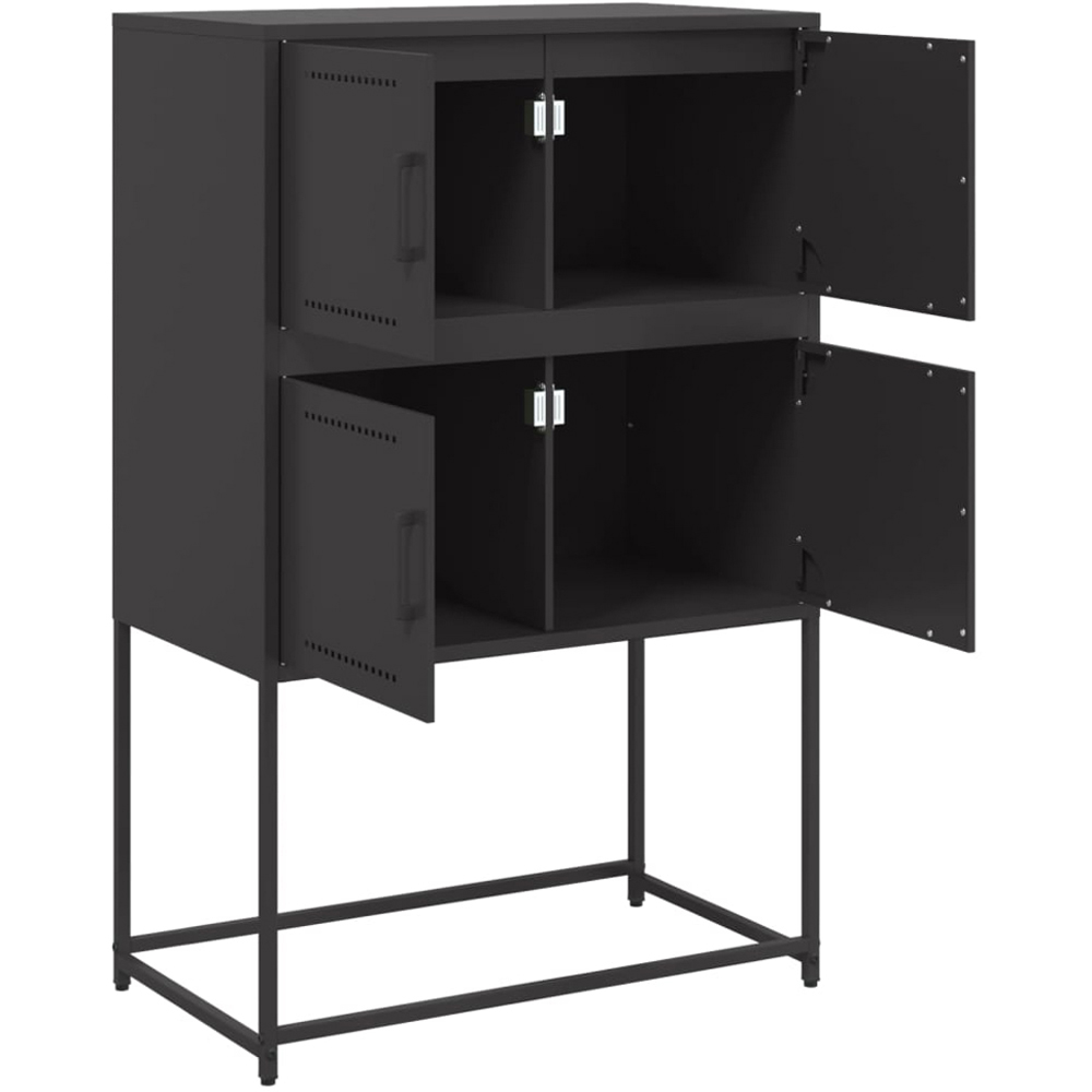 vidaXL 4 Door Black Industrial Metal Sideboard Image 6