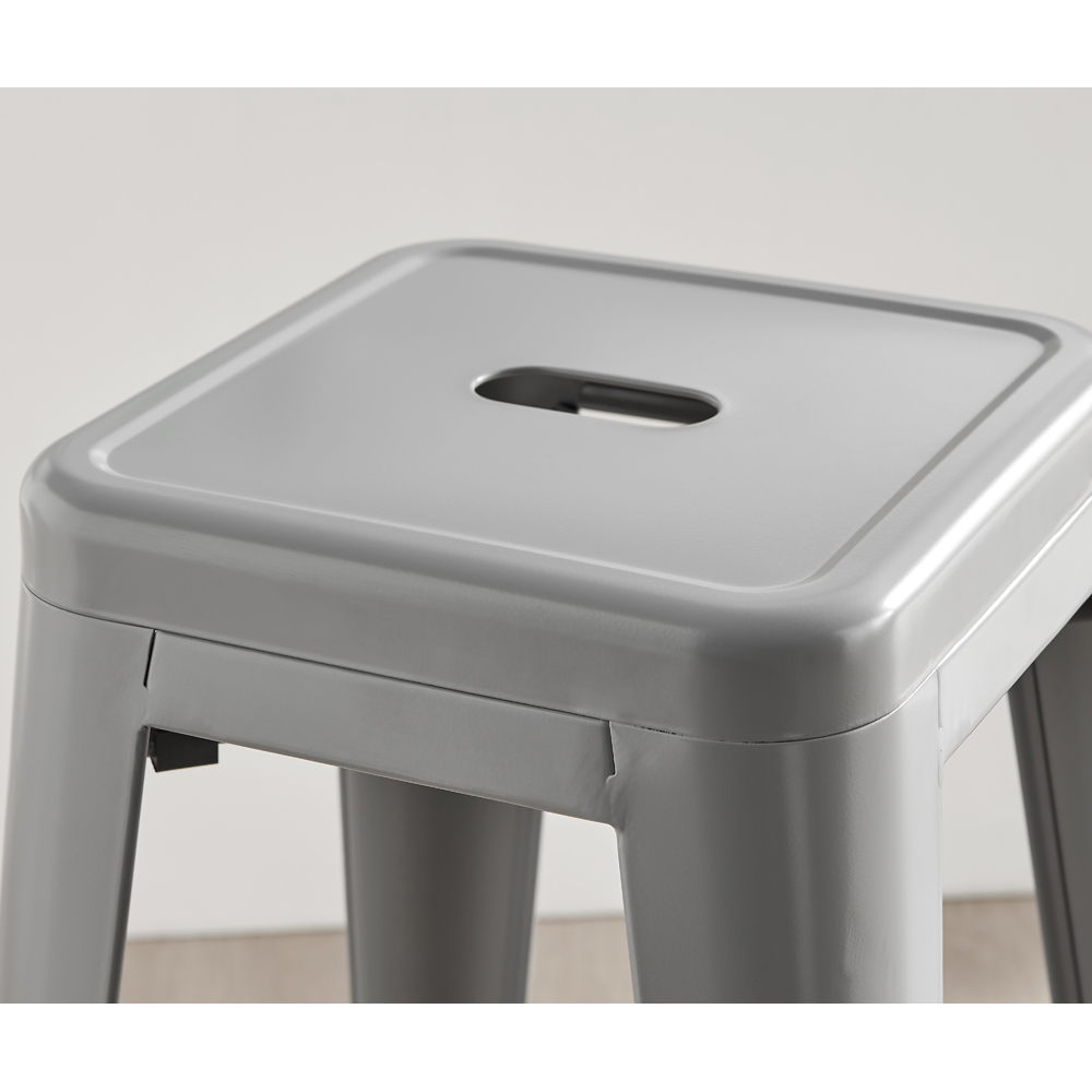 Furniturebox Carter Grey Tolix Style Bar Stool Set of 2 Image 3