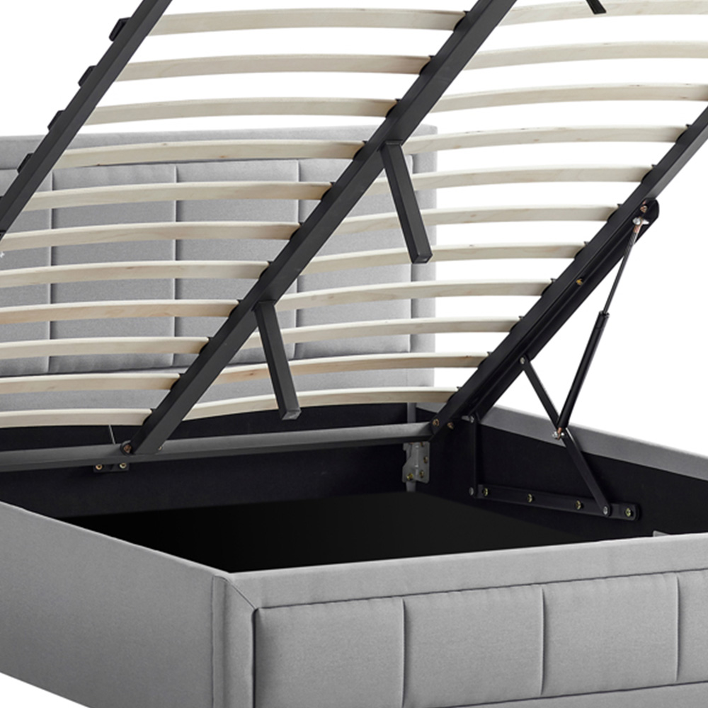 Vida Designs Vanita Double Light Grey Ottoman Bed Image 3