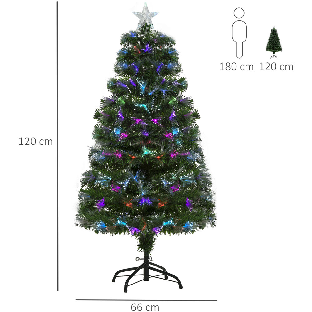 Everglow Fiber Optic LED Pre-Lit Green Artificial Christmas Tree 4ft Image 7