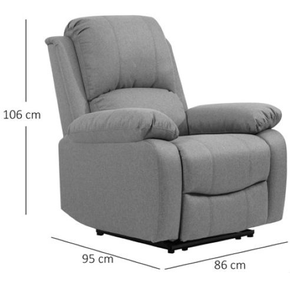 Comfy Living Light Grey Linen Electric Recliner Chair Image 8