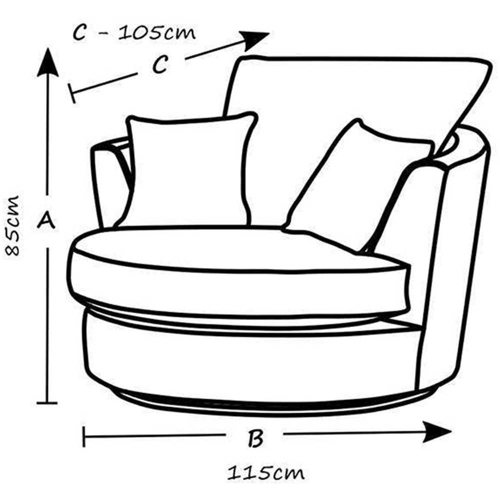 Portland Canolo Luxury Cream Jumbo Cord Swivel Chair Image 3