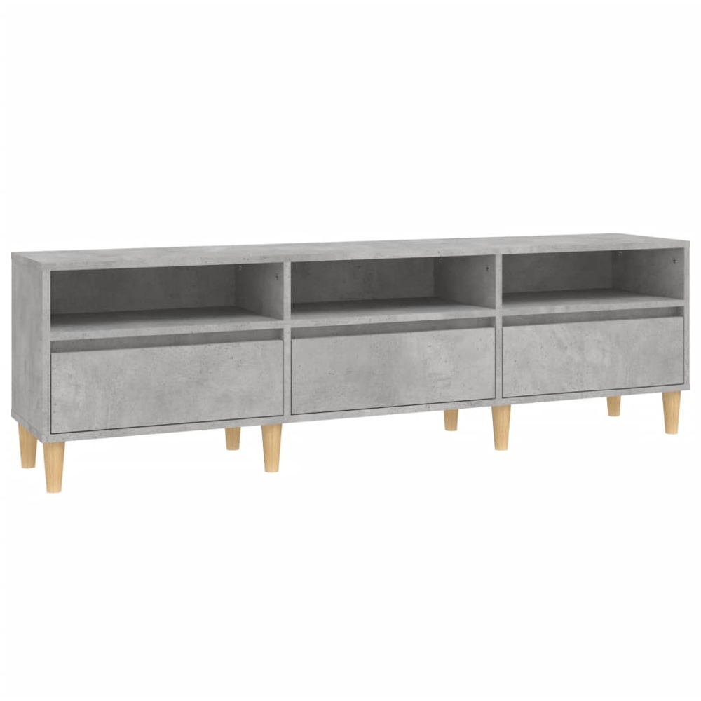 vidaXL 3 Drawer 3 Shelf Concrete Grey TV Cabinet Image 2