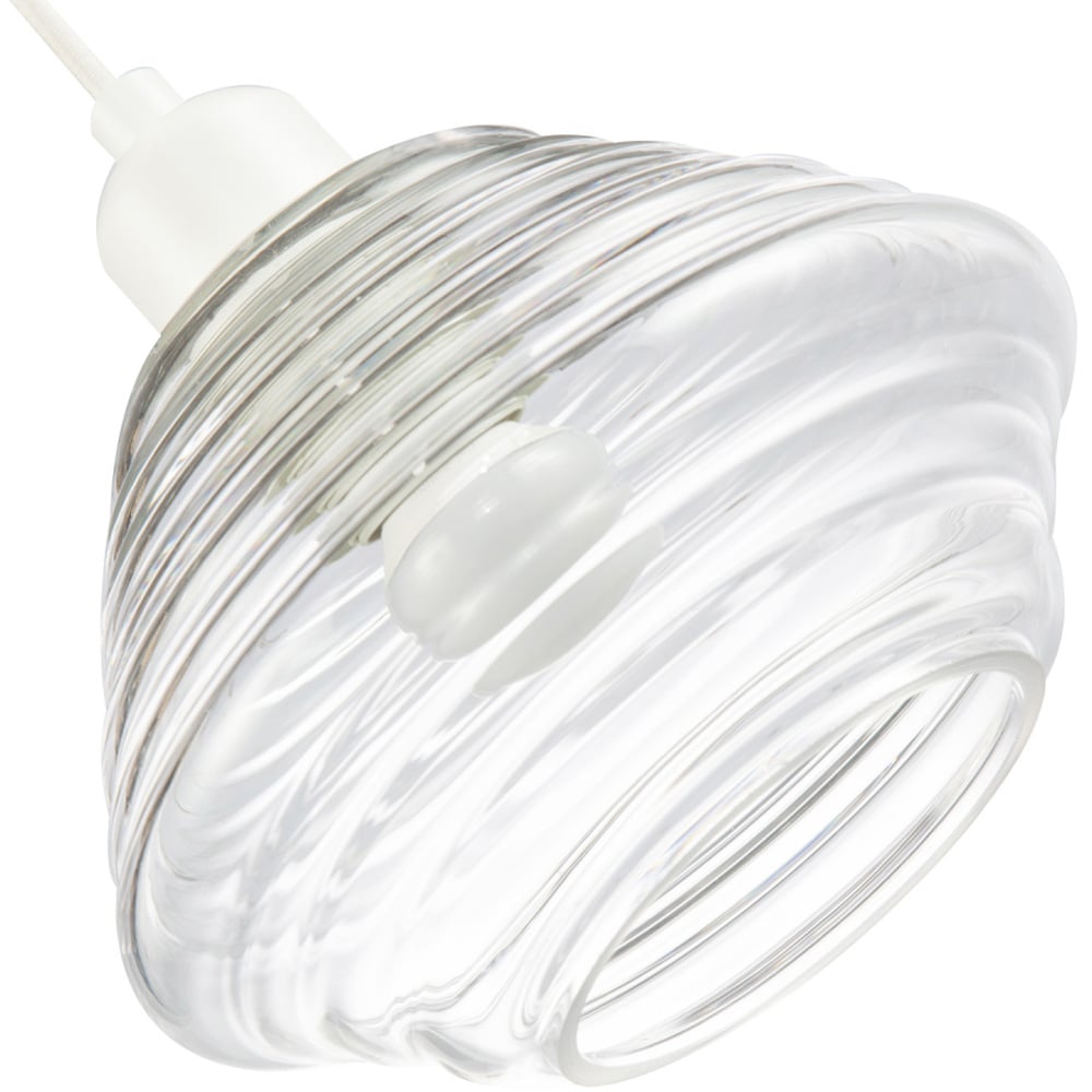 Happy Homewares Design Ribbed Clear Glass Pendant Shade Image 4