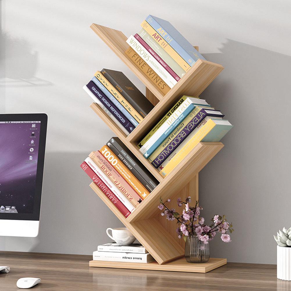 Living and Home 5 Shelf Natural Tree Shaped Bookshelf Image 4