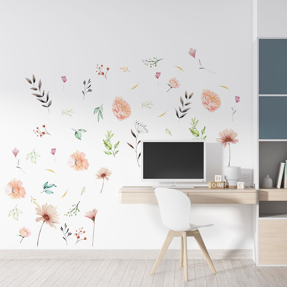 Walplus Delicate Watercolour Flower Theme Wall Stickers Image 1