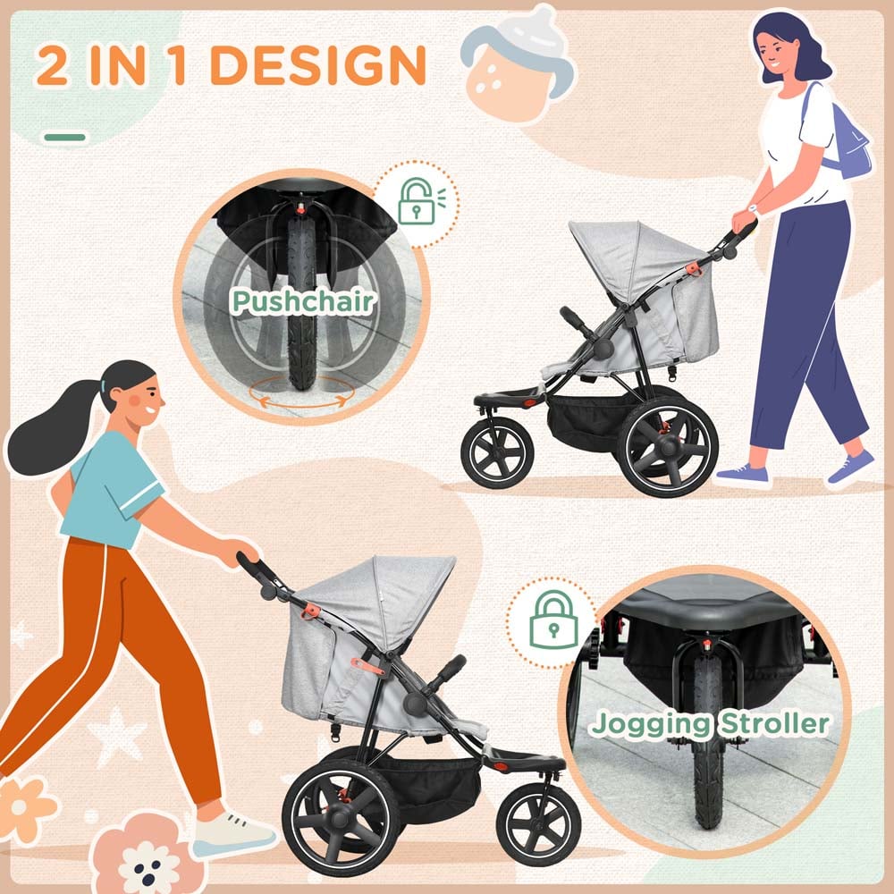 Portland Grey Three Wheeler Baby Stroller Image 4