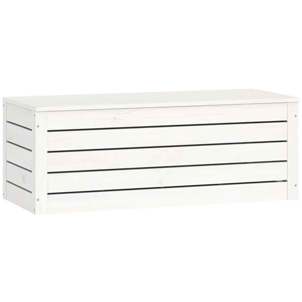 vidaXL White Solid Pinewood Large Storage Box Image 1