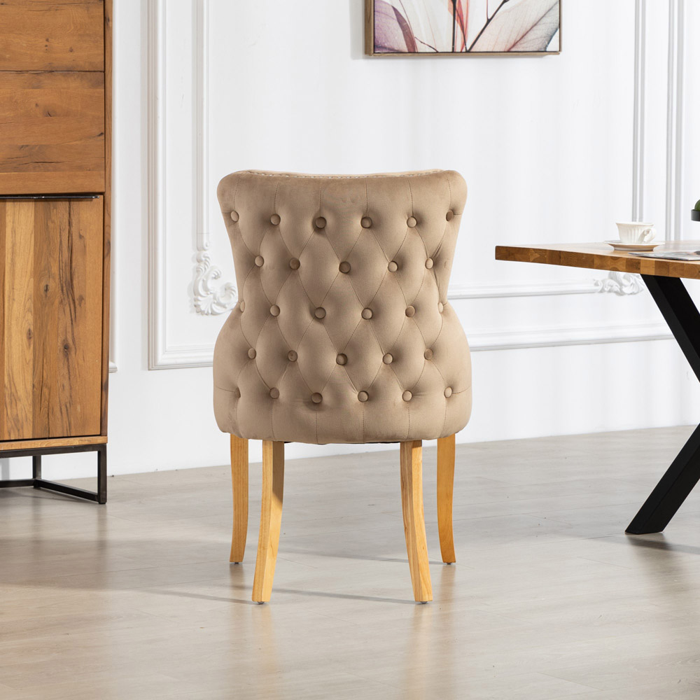 Artemis Home Orvino Set of 2 Brown Velvet Fabric Dining Chair Image 5