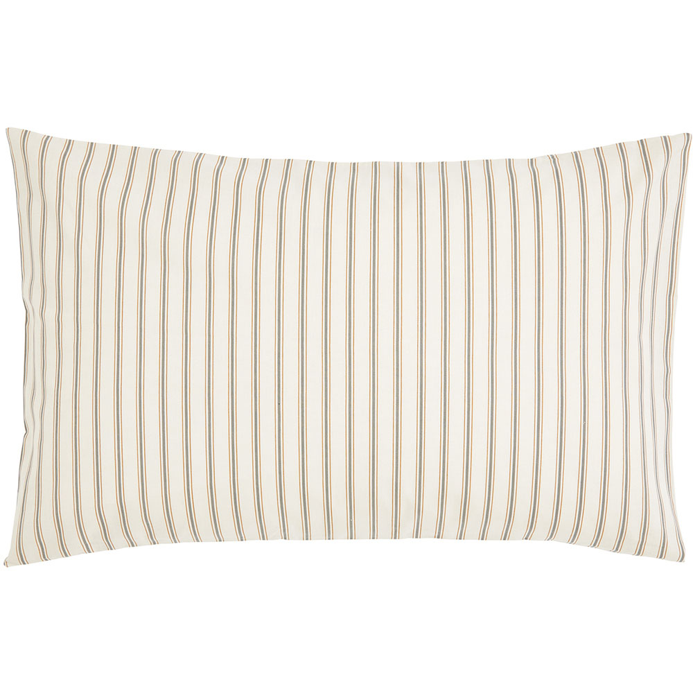 Helena Springfield Ticking Stripe Super King Size Graphite and Copper Duvet Set Image 2