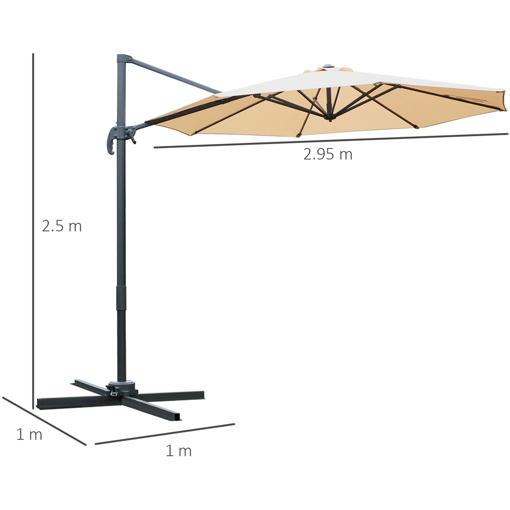 Outsunny Beige Cantilever Roma Parasol 3m Image 7