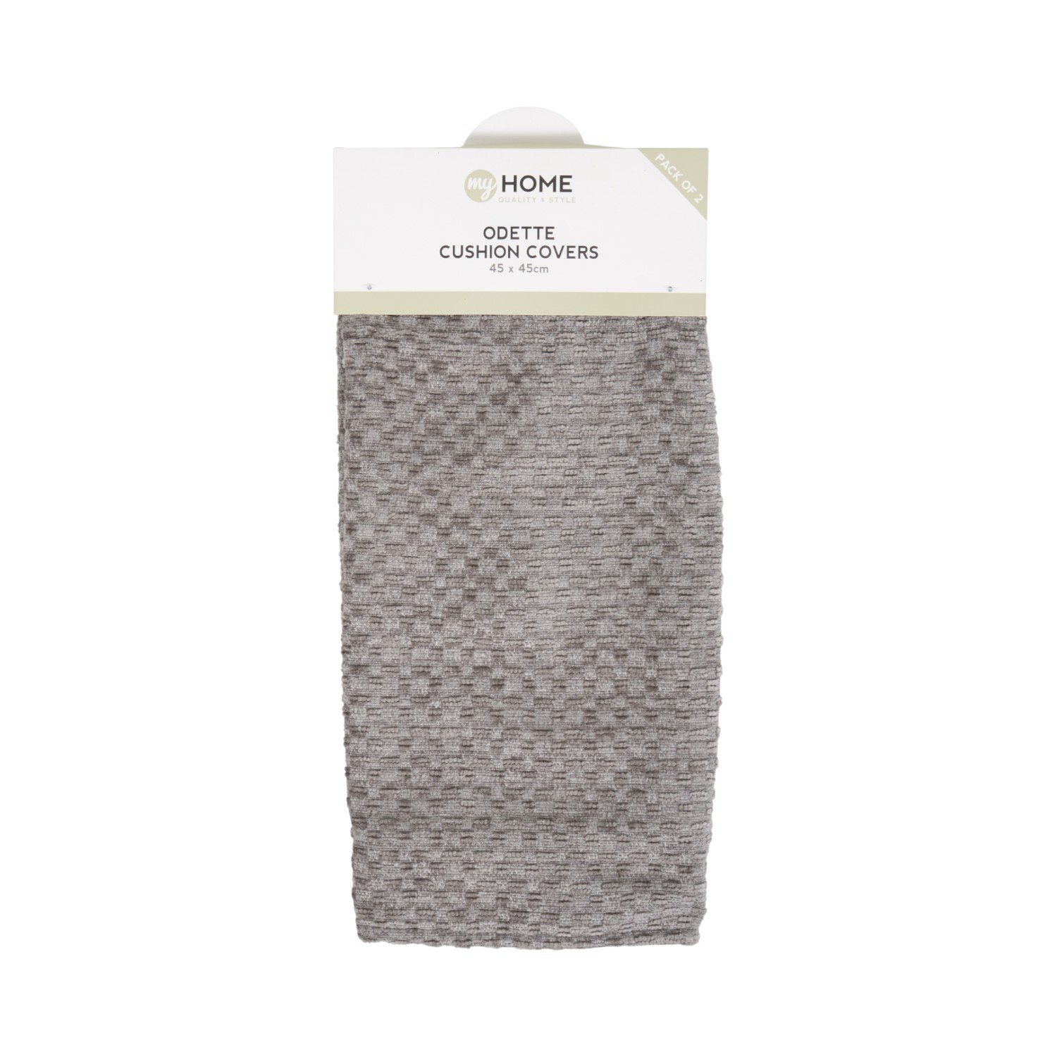 Pack of 2 Odette Chenille Cushion Covers Grey Image 4