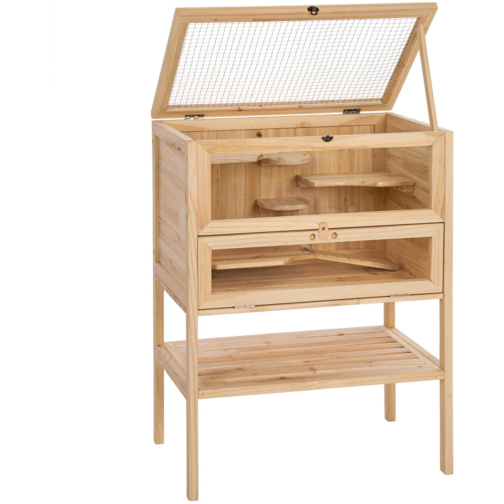 tectake Binki Wooden Hamster Cage 60 x 40 x 80cm Image 2