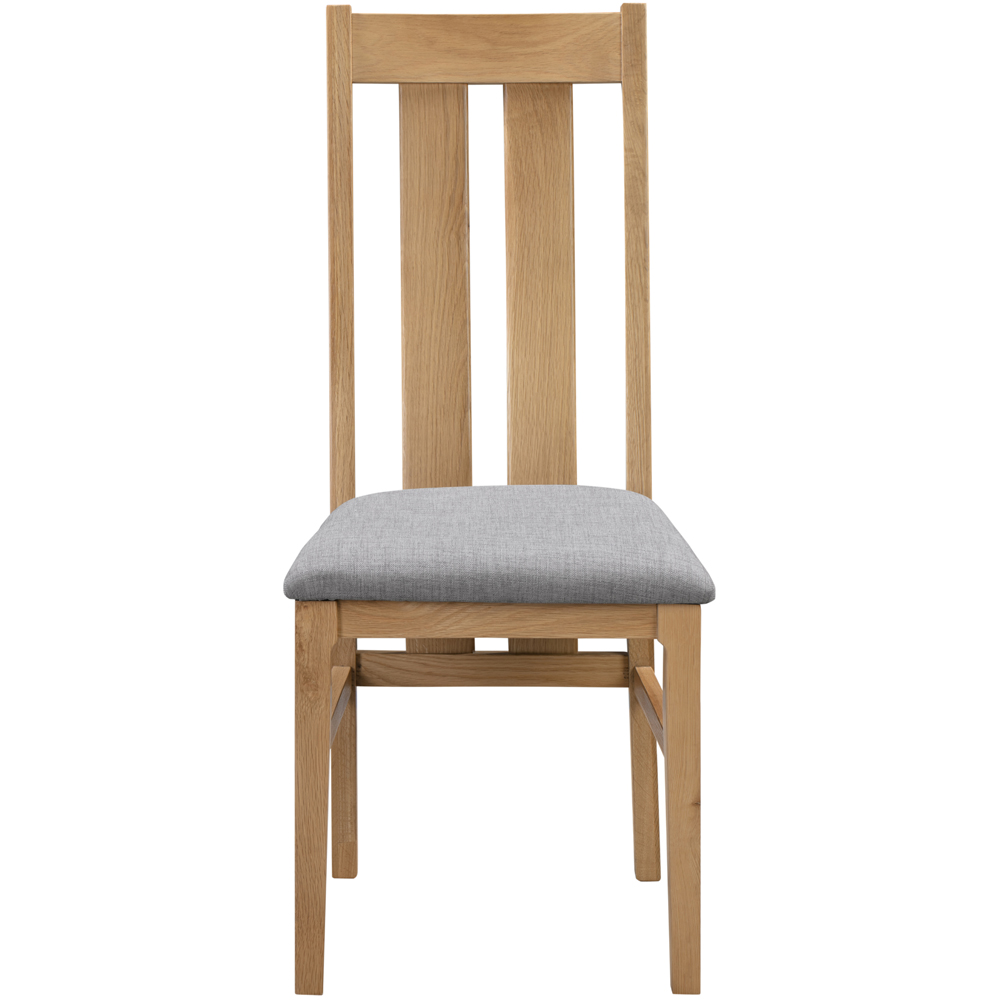 Julian Bowen Cotswold Set of 2 Oak and Veener Grey Dining Chair Image 4