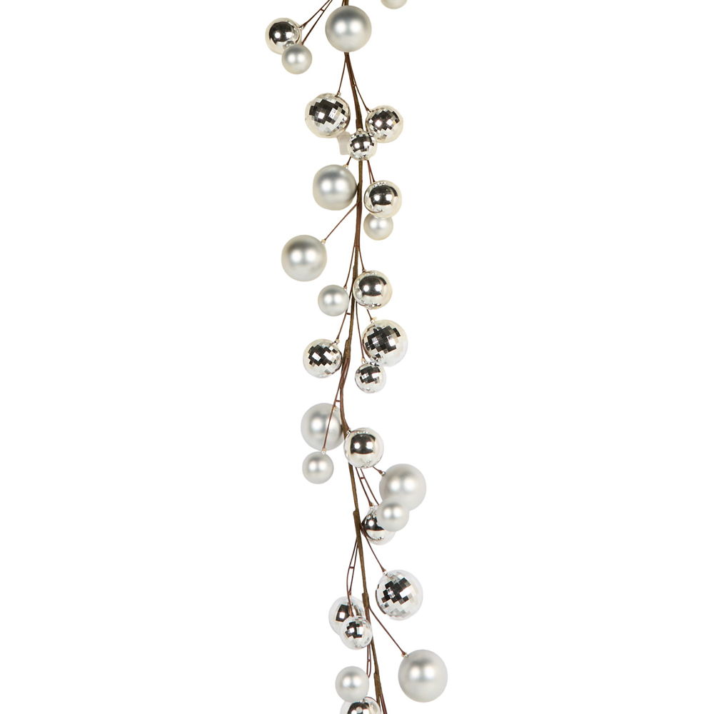 Shiny Bauble Garland Silver Image 1
