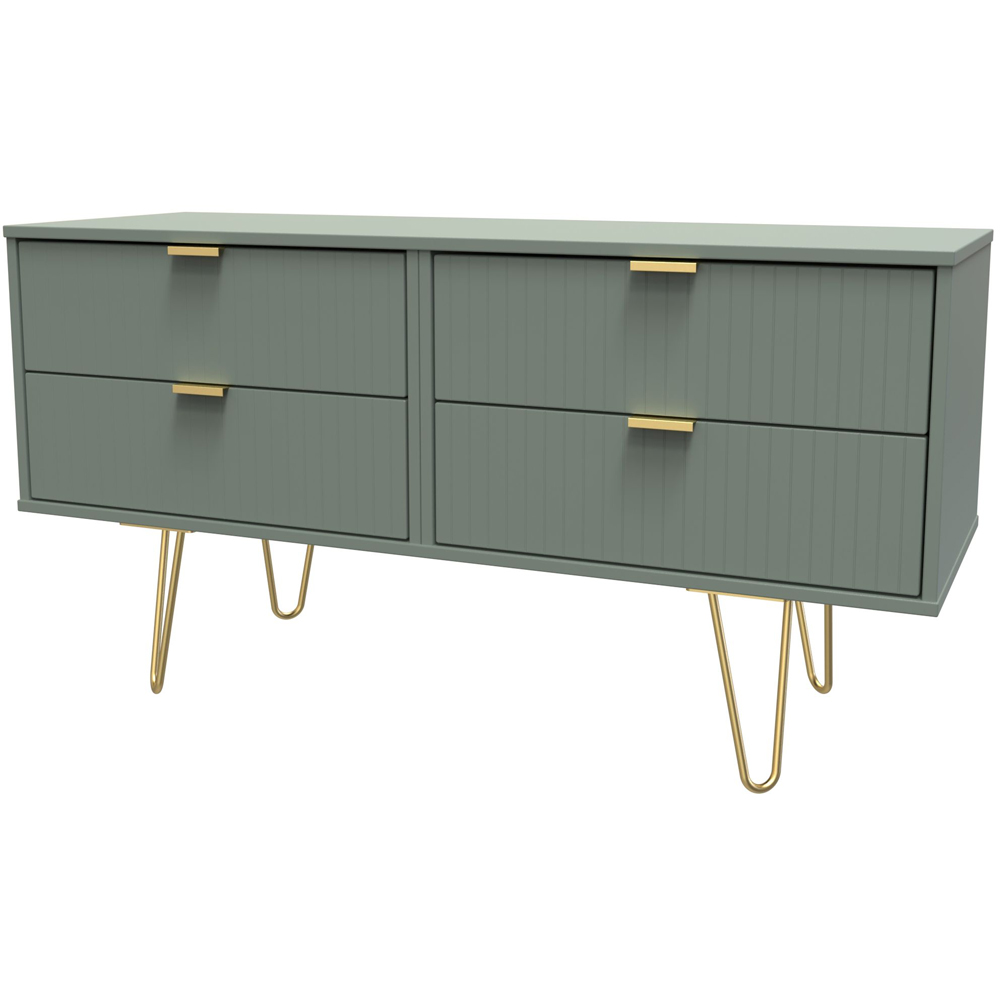 Crowndale 4 Drawer Reed Green Chest of Drawers Ready Assembled Image 2