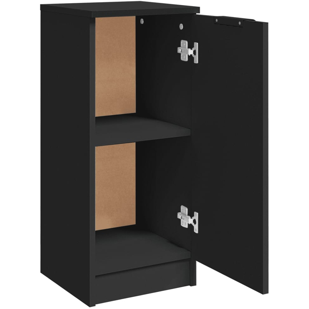 vidaXL Single Door Black Wooden Sideboard Set of 2 Image 4