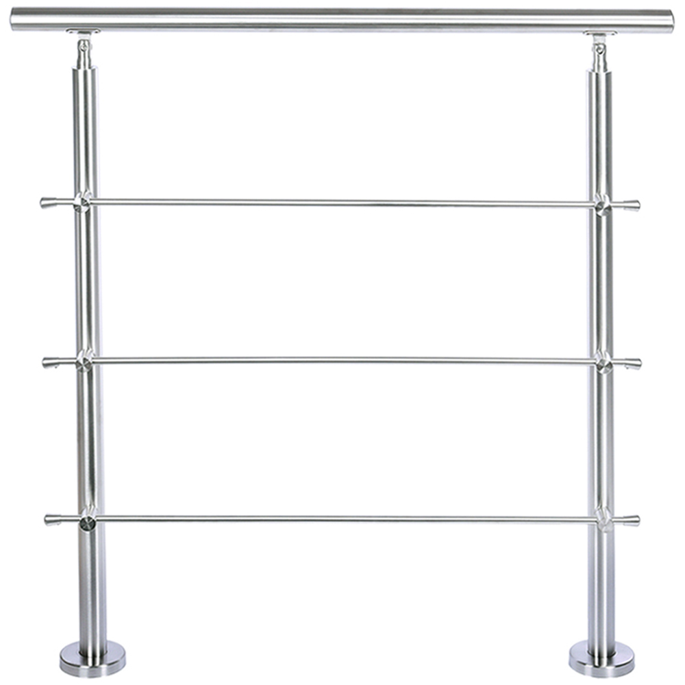 Living and Home Silver Floor Mount Stainless Steel Handrail 80 x 110cm Image 1