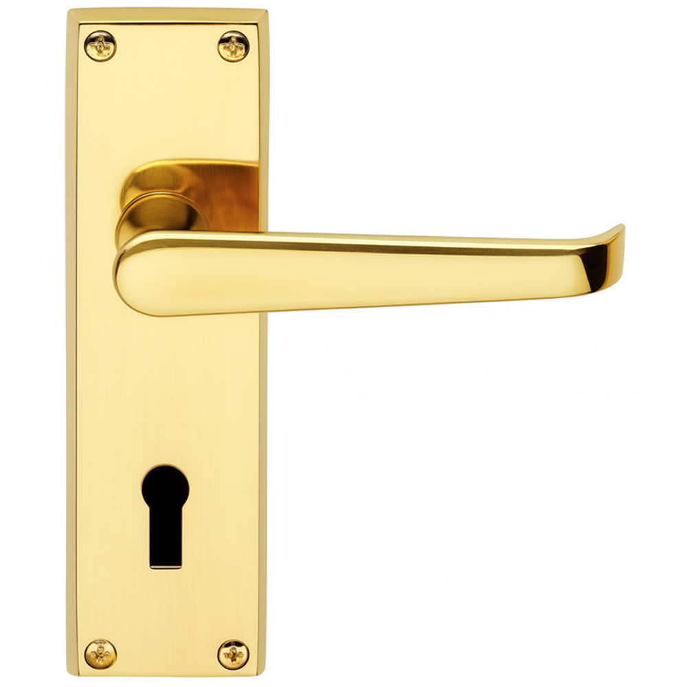 Golden Grace Victorian Design Brass Lever Lock Handle Image 1