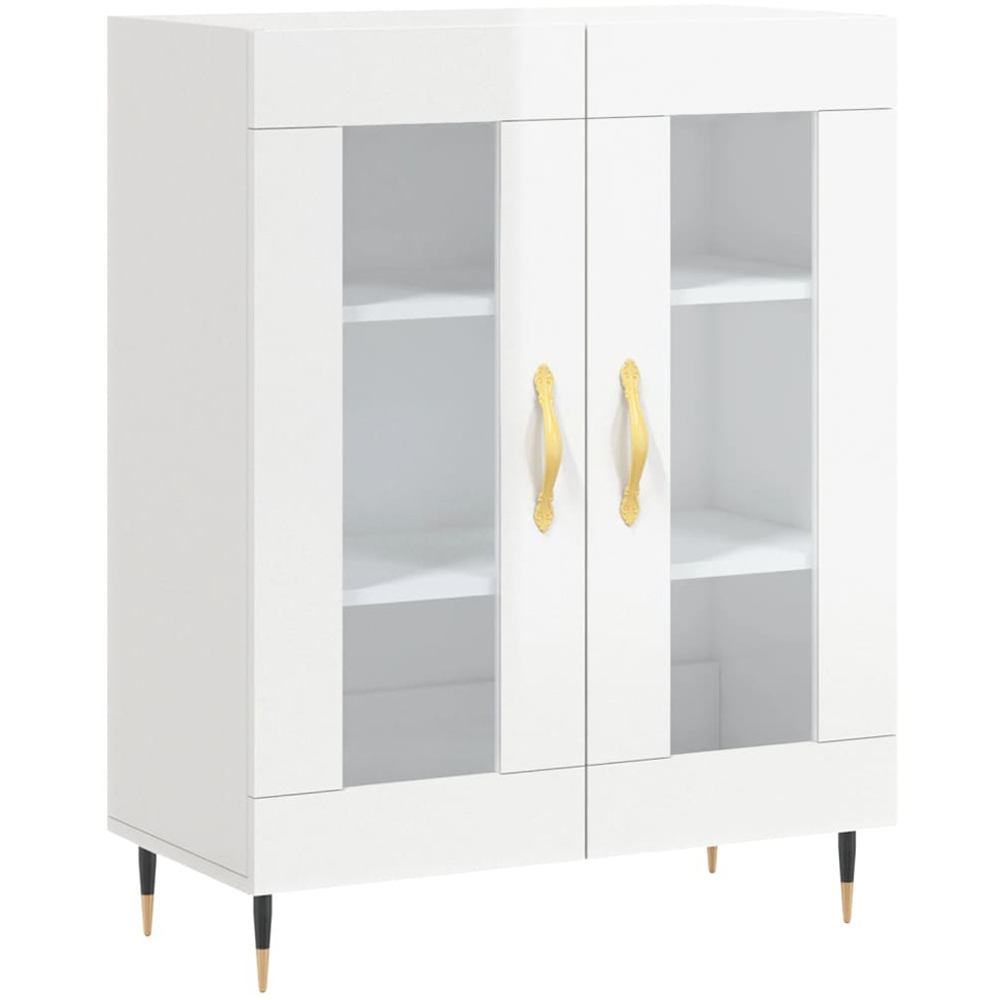 vidaXL 2 Door High Gloss White Sideboard Image 2