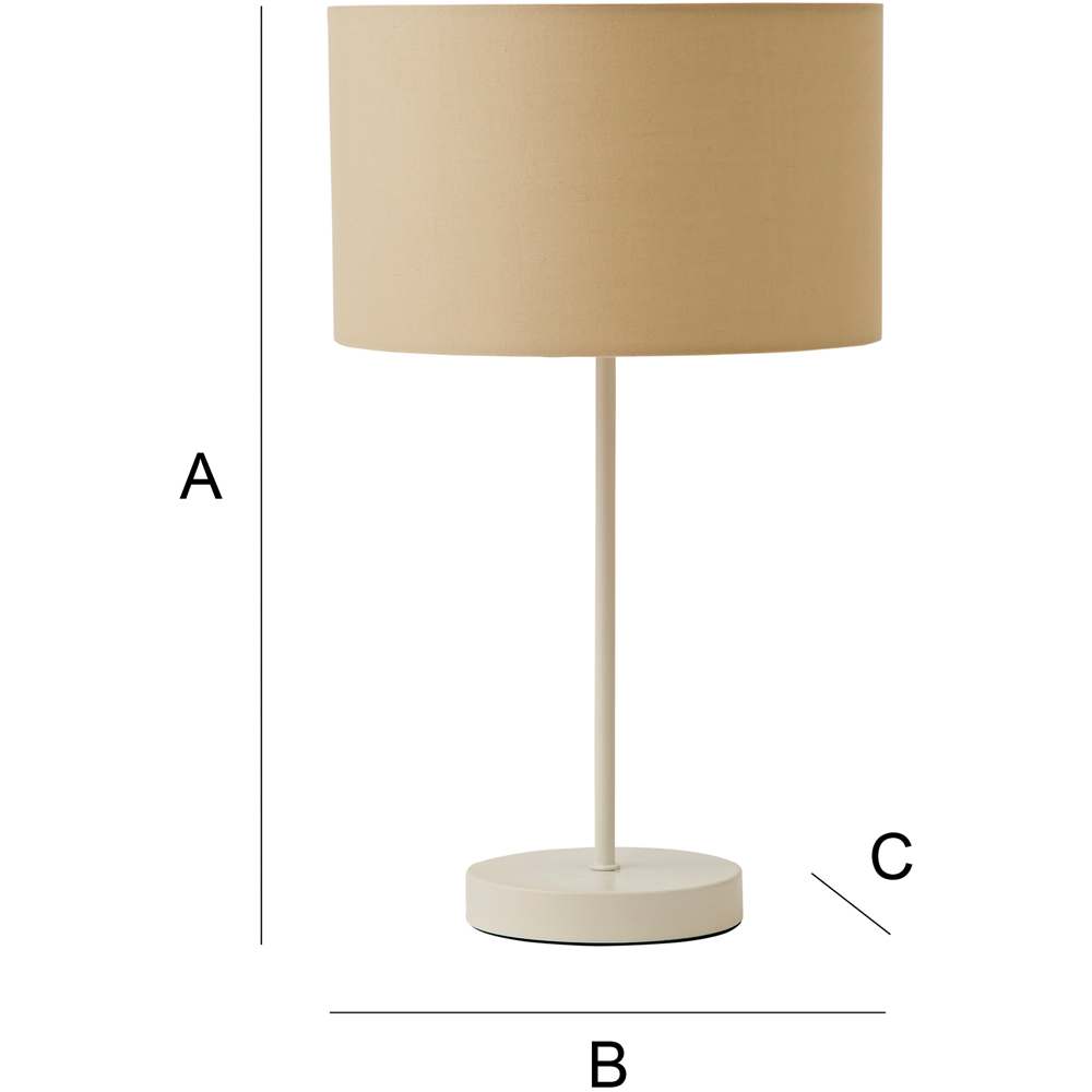 ValueLights Charlie Cream Drum Shade White Table Lamp and Bulb Image 8