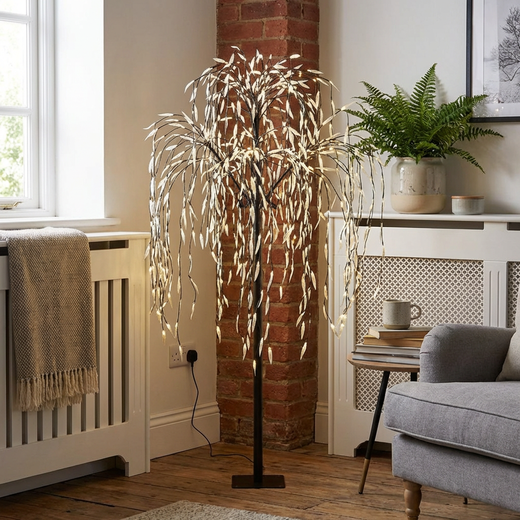 Black LED Willow Artificial Tree Decoration Image 4