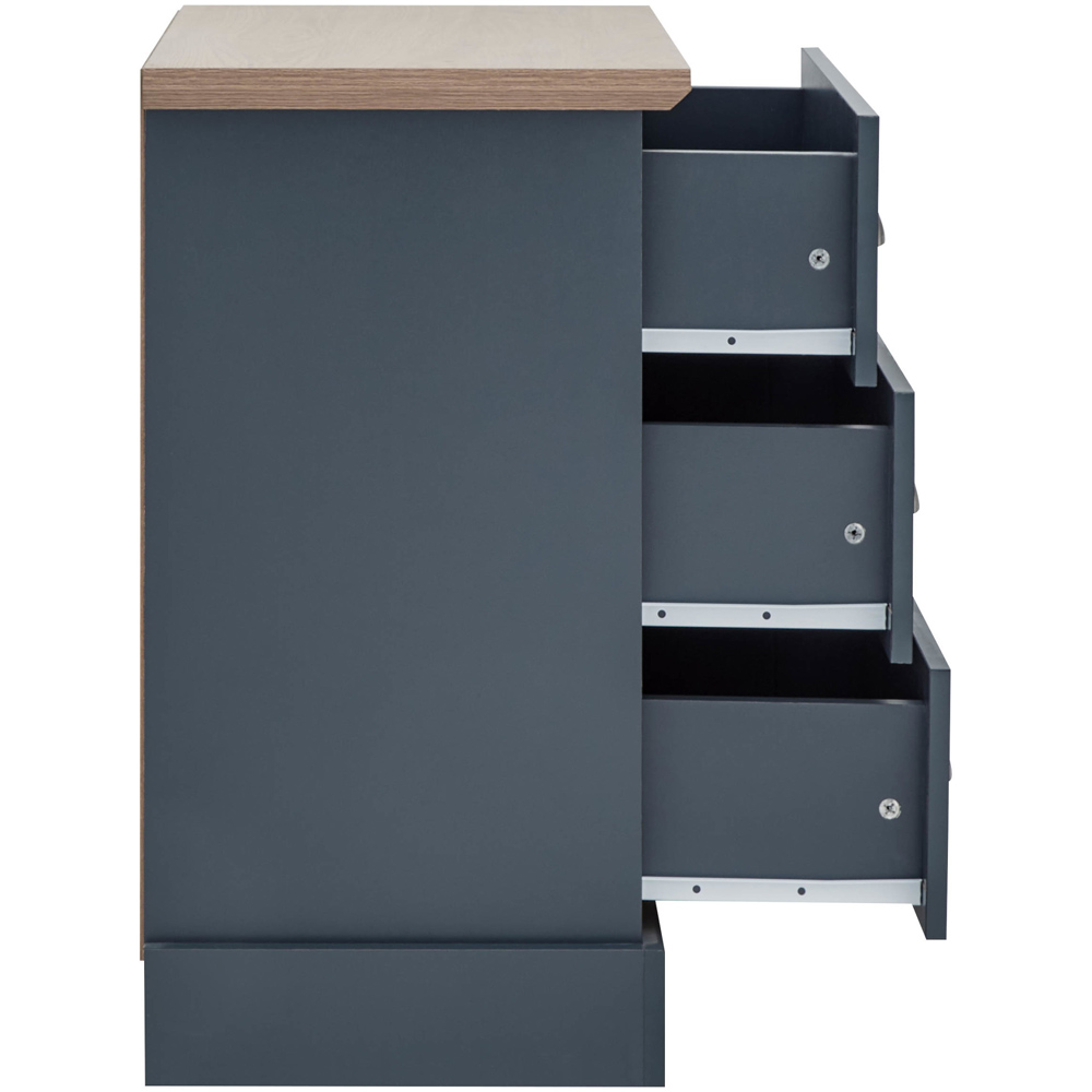 GFW Kendal 3 Drawer Slate Blue Chest of Drawers Image 6