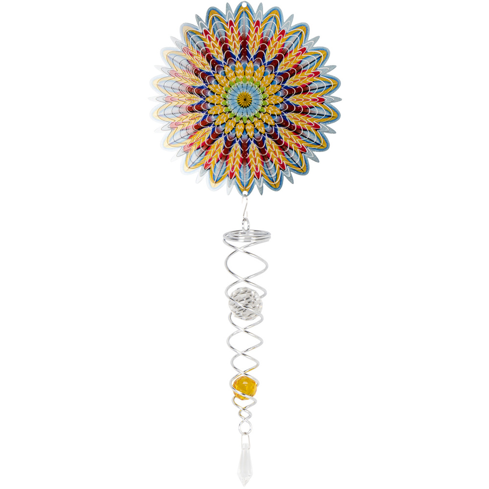 Spinnerz Mandala Flower Artist Crystal Tail Wind Spinner Image 1