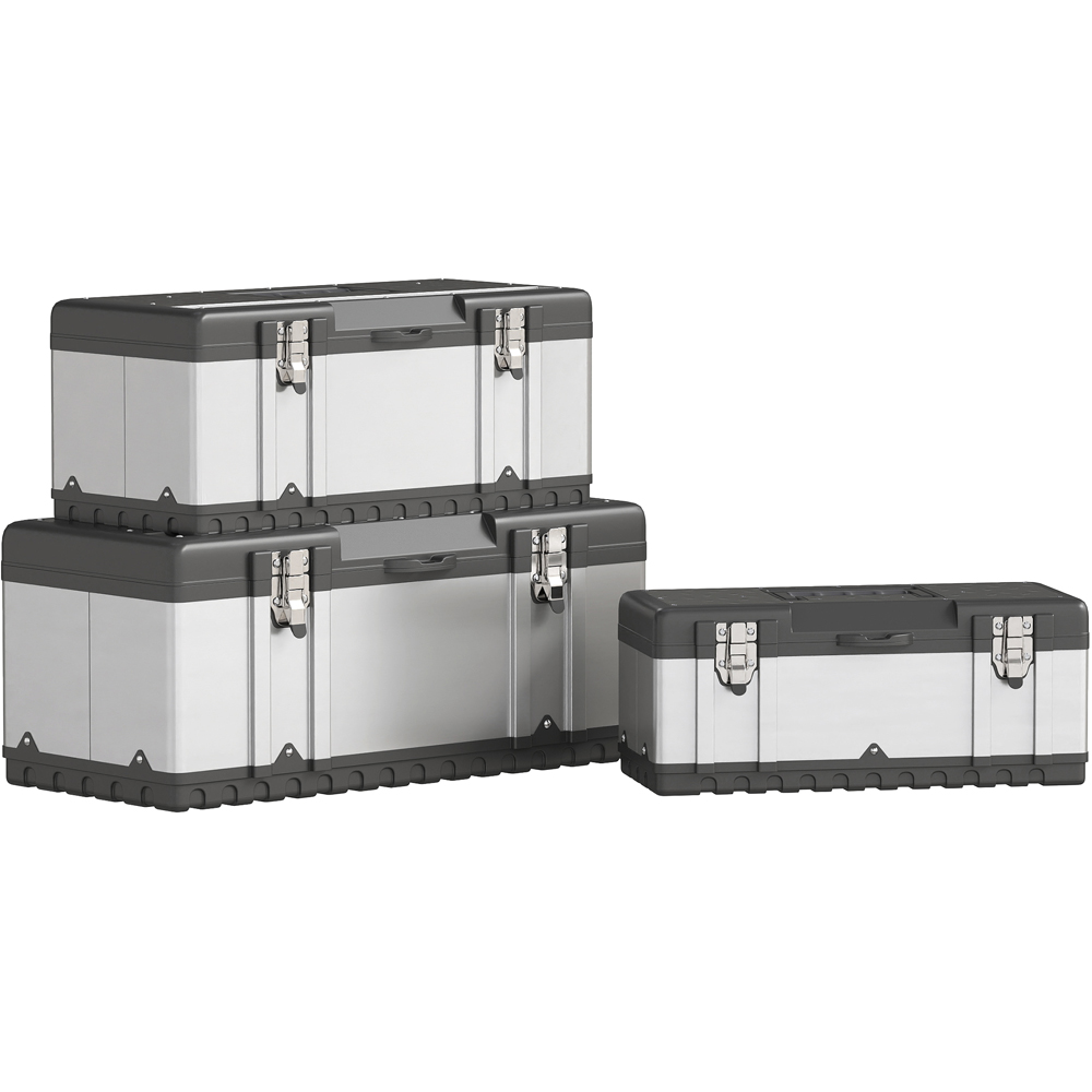 HOMCOM 3 Pieces Stainless Steel Tool Box Image 1