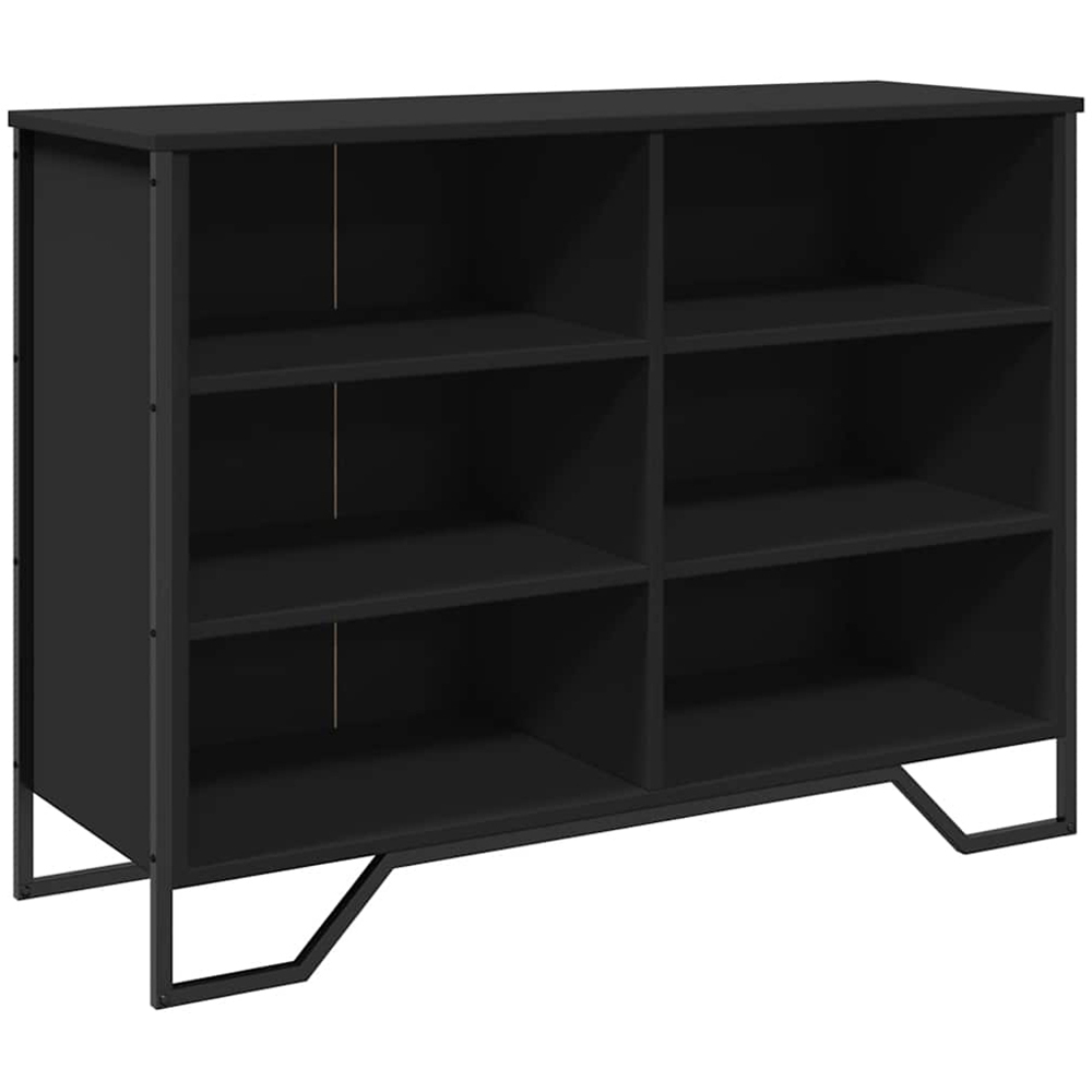 vidaXL 6 Shelf Black Wooden Sideboard Image 2