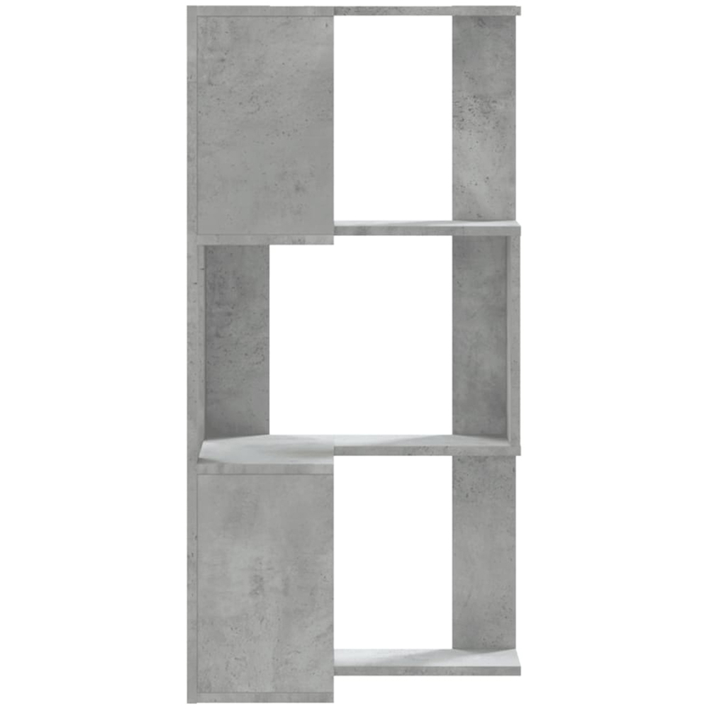 vidaXL 3 Shelf Concrete Grey Corner Bookcase Image 5