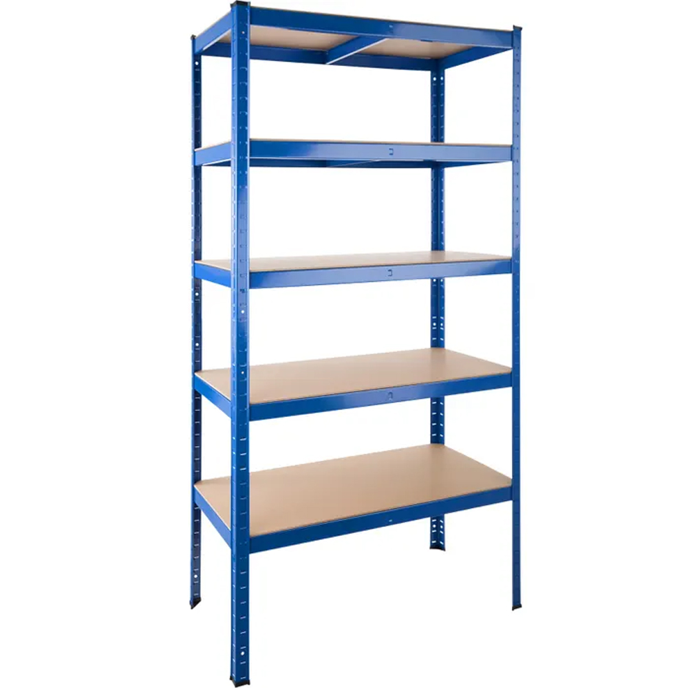 tectake 5 Tier Blue Heavy Duty Garage Shelving Unit Image 1