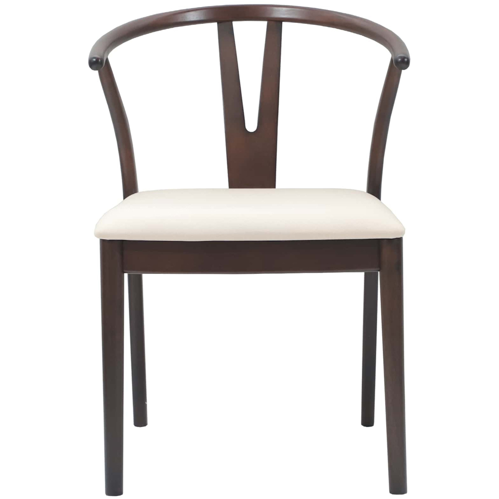 vidaXL Set of 2 Light Brown Rubberwood Vintage Dining Chairs Image 3